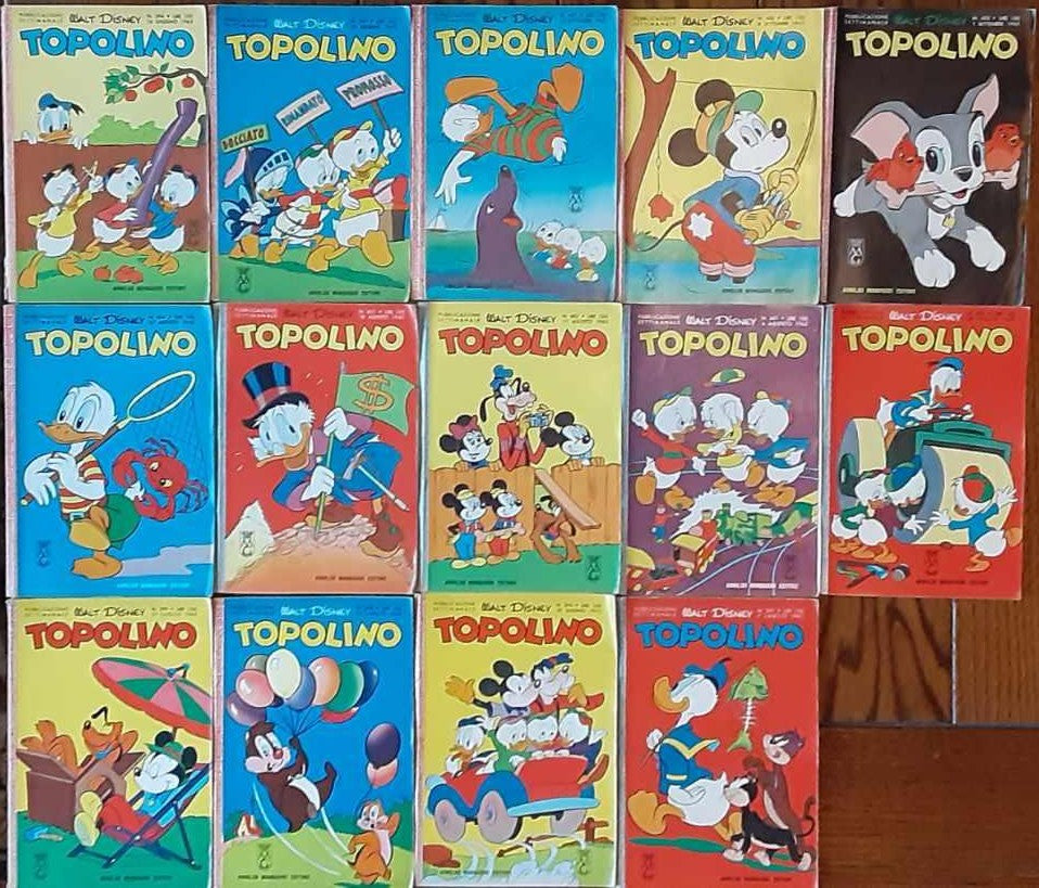 TOPOLINO ITALIAN DISNEY DIGESTS 1963 Set of 14