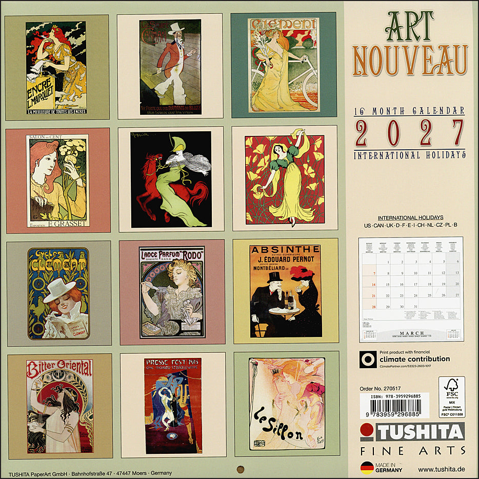 Art Nouveau 2027 Calendar