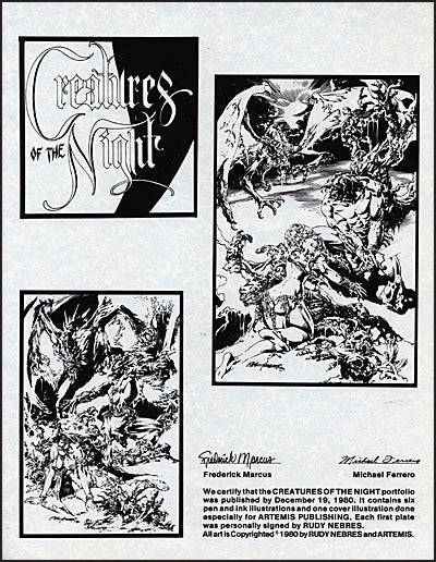 CREATURES OF THE NIGHT Portfolio Signed & Limited
