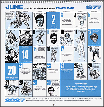 Marvel Comics Memory Album 2027 Calendar