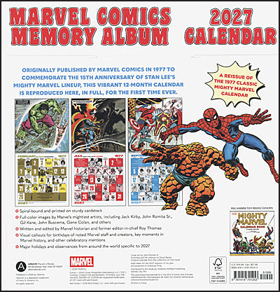 Marvel Comics Memory Album 2027 Calendar