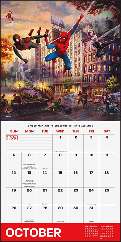 MARVEL BY THOMAS KINKADE STUDIOS 2025 Calendar
