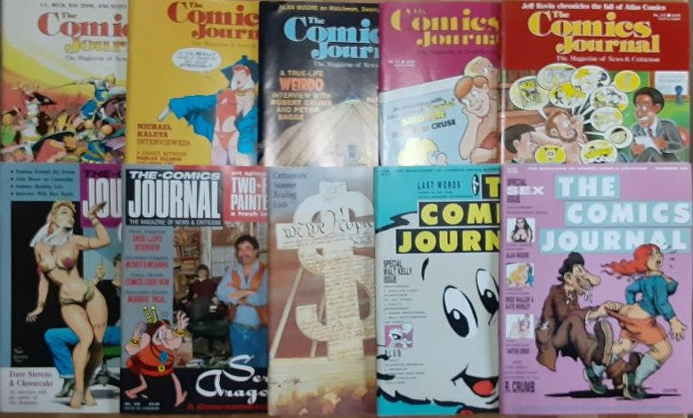 THE COMICS JOURNAL #102-103 #106 #111 #114 #117 #128 #131 #140 #143 Set of 10