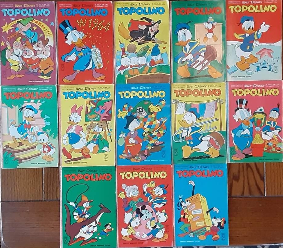 TOPOLINO ITALIAN DISNEY DIGESTS 1963-1964 Set of 13