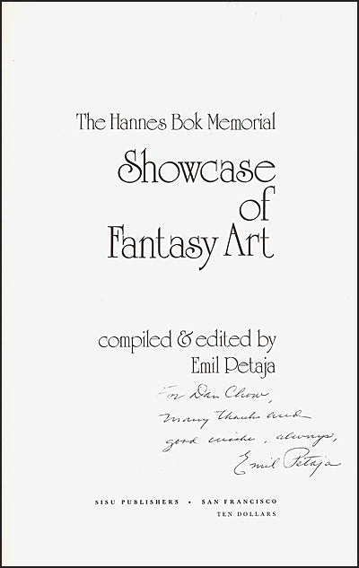 THE HANNES BOK MEMORIAL SHOWCASE OF FANTASY ART (inscribed)