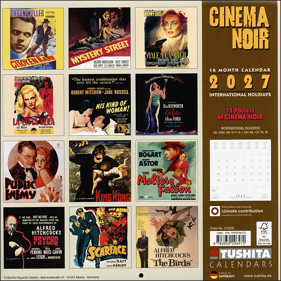 Cinema Noir 2027 Calendar