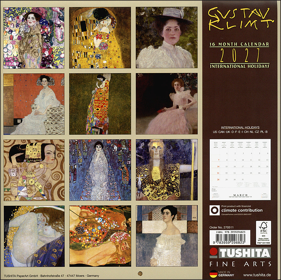 Gustav Klimt Women 2027 Calendar