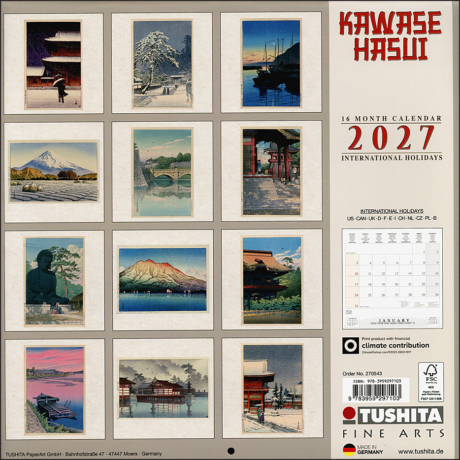 Kawase Hasui 2027 Calendar
