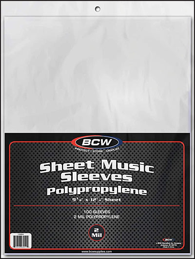 PLASTIC BAGS Extra Thick Magazine/Sheet Music (100)